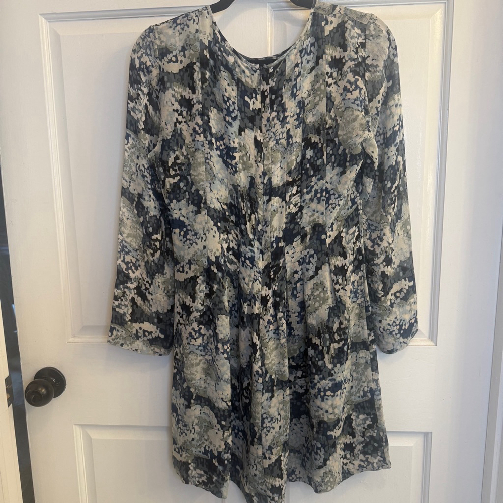 Women's Club Monaco Silk Dress Size 4 Blue Gray
